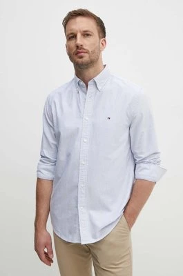 Tommy Hilfiger koszula bawełniana męska kolor niebieski regular z kołnierzykiem button-down MW0MW36238