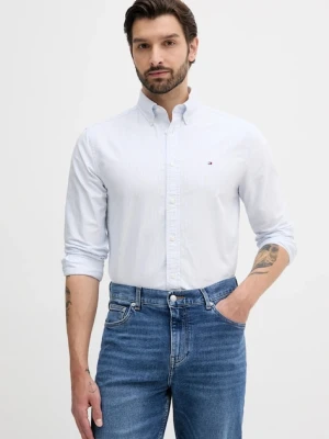 Tommy Hilfiger koszula bawełniana męska kolor niebieski regular z kołnierzykiem button-down MW0MW36238