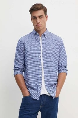 Tommy Hilfiger koszula bawełniana męska kolor niebieski regular z kołnierzykiem button-down MW0MW36395