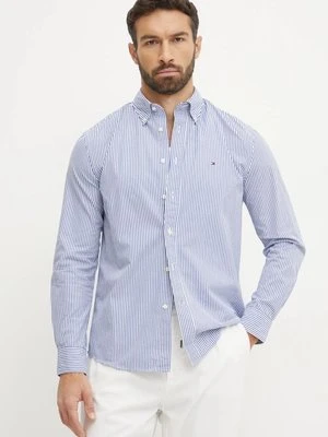 Tommy Hilfiger koszula bawełniana męska kolor niebieski regular z kołnierzykiem button-down MW0MW37549