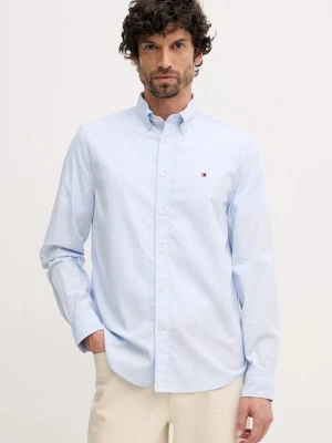 Tommy Hilfiger koszula bawełniana męska kolor niebieski regular z kołnierzykiem button-down MW0MW41399