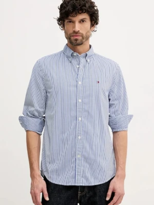 Tommy Hilfiger koszula bawełniana męska kolor niebieski regular z kołnierzykiem button-down MW0MW41403