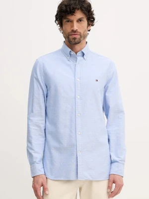 Tommy Hilfiger koszula bawełniana męska kolor niebieski regular z kołnierzykiem button-down MW0MW41683