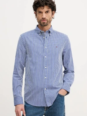 Tommy Hilfiger koszula bawełniana męska kolor niebieski regular z kołnierzykiem button-down MW0MW41713