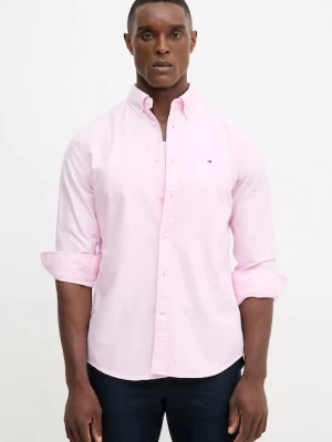 Tommy Hilfiger koszula bawełniana męska kolor różowy regular z kołnierzykiem button-down MW0MW35774