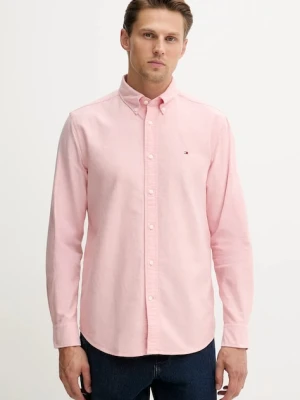Tommy Hilfiger koszula bawełniana męska kolor różowy regular z kołnierzykiem button-down MW0MW35774