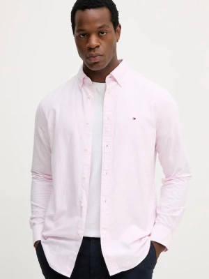 Tommy Hilfiger koszula bawełniana męska kolor różowy regular z kołnierzykiem button-down MW0MW36238