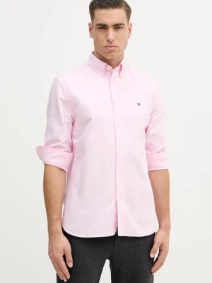 Tommy Hilfiger koszula bawełniana męska kolor różowy regular z kołnierzykiem button-down MW0MW41683