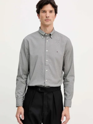 Tommy Hilfiger koszula bawełniana męska kolor szary regular z kołnierzykiem button-down MW0MW40457