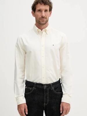 Tommy Hilfiger koszula bawełniana męska kolor żółty regular z kołnierzykiem button-down MW0MW36238