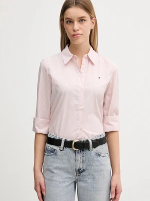 Tommy Hilfiger koszula damska bawełniana z elastanem różowy