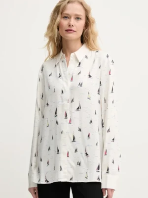 Tommy Hilfiger koszula damska kolor beżowy regular z kołnierzykiem klasycznym WW0WW44036