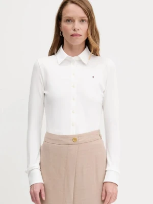 Tommy Hilfiger koszula damska kolor biały slim z kołnierzykiem klasycznym WW0WW43528