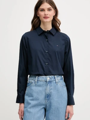 Tommy Hilfiger koszula damska kolor granatowy regular z kołnierzykiem klasycznym WW0WW44084