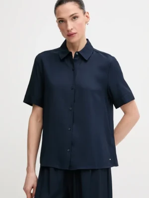 Tommy Hilfiger koszula damska kolor granatowy relaxed z kołnierzykiem klasycznym WW0WW44683