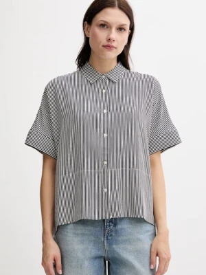 Tommy Hilfiger koszula damska kolor granatowy relaxed z kołnierzykiem klasycznym WW0WW45883