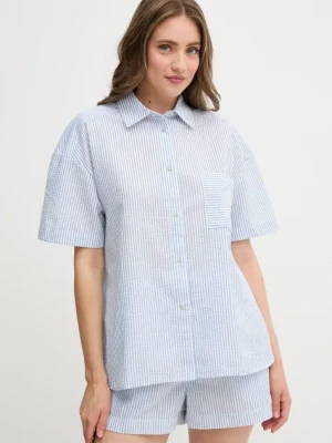 Tommy Hilfiger koszula damska kolor niebieski regular z kołnierzykiem klasycznym UW0UW05866