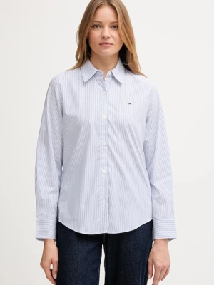 Tommy Hilfiger koszula damska kolor niebieski regular z kołnierzykiem klasycznym WW0WW47169