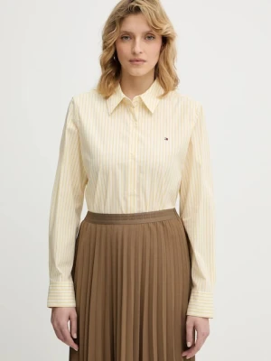 Tommy Hilfiger koszula damska kolor żółty regular z kołnierzykiem klasycznym WW0WW47169