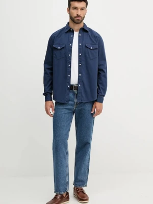Tommy Hilfiger koszula jeansowa męska kolor niebieski regular z kołnierzykiem klasycznym MW0MW40684