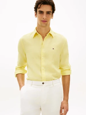 Tommy Hilfiger koszula lniana Mężczyźni Regular Fit len (100%) żółty