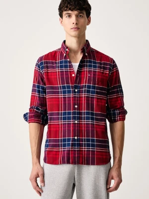 Tommy Hilfiger koszula męska bawełniana bordowy