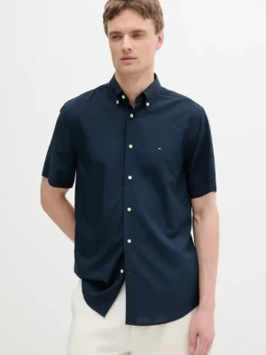 Tommy Hilfiger koszula męska kolor granatowy relaxed z kołnierzykiem button-down MW0MW38576