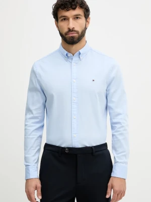 Tommy Hilfiger koszula męska kolor niebieski slim z kołnierzykiem button-down MW0MW40458