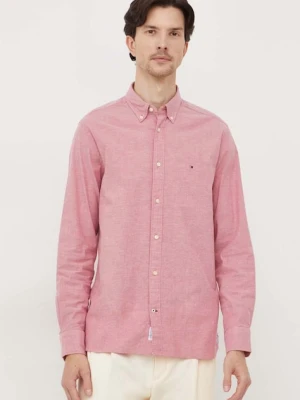 Tommy Hilfiger koszula męska kolor różowy regular z kołnierzykiem button-down MW0MW29968