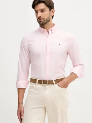 Tommy Hilfiger koszula męska kolor różowy slim z kołnierzykiem button-down MW0MW40458