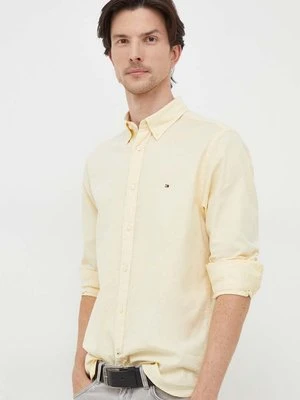 Tommy Hilfiger koszula męska kolor żółty regular z kołnierzykiem button-down MW0MW29968