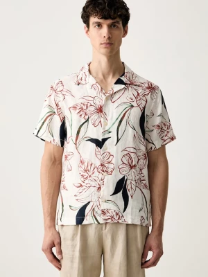 Tommy Hilfiger koszula męska lniana beżowy