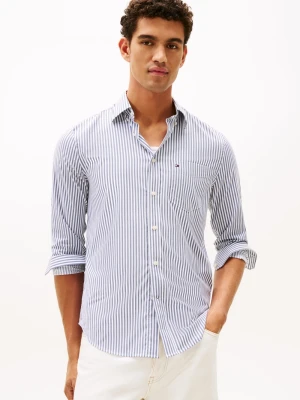 Tommy Hilfiger Koszula męska Mężczyźni Modern Fit biały|niebieski w paski,