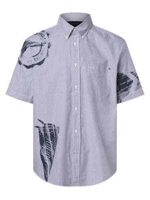 Tommy Hilfiger Koszula męska Mężczyźni Regular Fit Bawełna niebieski w paski button down,