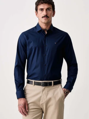Tommy Hilfiger koszula męska z bawełną granatowy