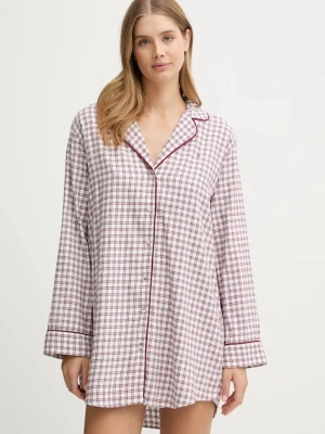 Tommy Hilfiger koszula nocna damska kolor bordowy bawełniana UW0UW06147