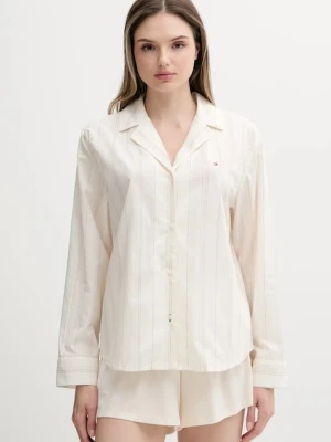 Tommy Hilfiger koszula piżamowa bawełniana kolor beżowy bawełniana UW0UW05764
