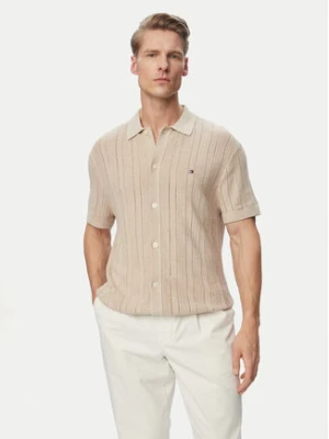 Tommy Hilfiger Koszula Pointelle MW0MW43249 Beżowy Regular Fit