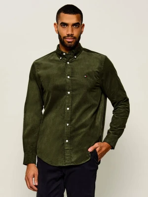 Tommy Hilfiger Koszula | Regular Fit | sztruks oliwkowy