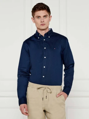 Tommy Hilfiger Koszula | Regular Fit | z dodatkiem lnu granatowy