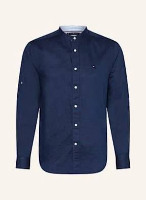Tommy Hilfiger Koszula Regular Fit Z Dodatkiem Lnu I Stójką blau