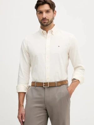 Tommy Hilfiger koszula sztruksowa męska kolor beżowy regular z kołnierzykiem button-down MW0MW40486
