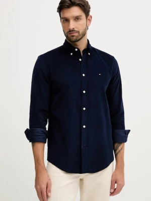 Tommy Hilfiger koszula sztruksowa męska kolor granatowy regular z kołnierzykiem button-down MW0MW40486