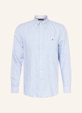 Tommy Hilfiger Koszula Z Dodatkiem Lnu Regular Fit blau