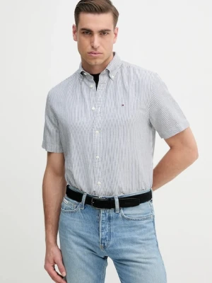 Tommy Hilfiger koszula z domieszką lnu niebieski