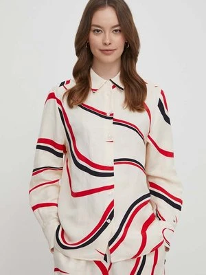 Tommy Hilfiger koszula z domieszką lnu relaxed z kołnierzykiem klasycznym WW0WW41838