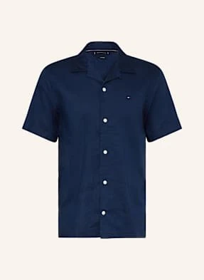 Tommy Hilfiger Koszula Z Klapami Comfort Fit Z Dodatkiem Lnu blau