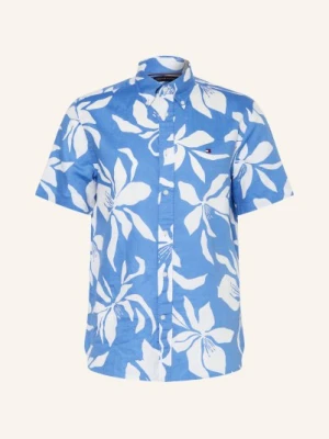 Tommy Hilfiger Koszula Z Krótkim Rękawem Regular Fit Z Lnem blau