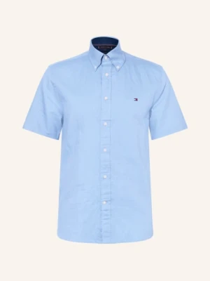 Tommy Hilfiger Koszula Z Krótkim Rękawem Regular Fit Z Lnem blau