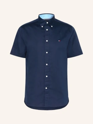 Tommy Hilfiger Koszula Z Krótkim Rękawem Regular Fit Z Lnem blau